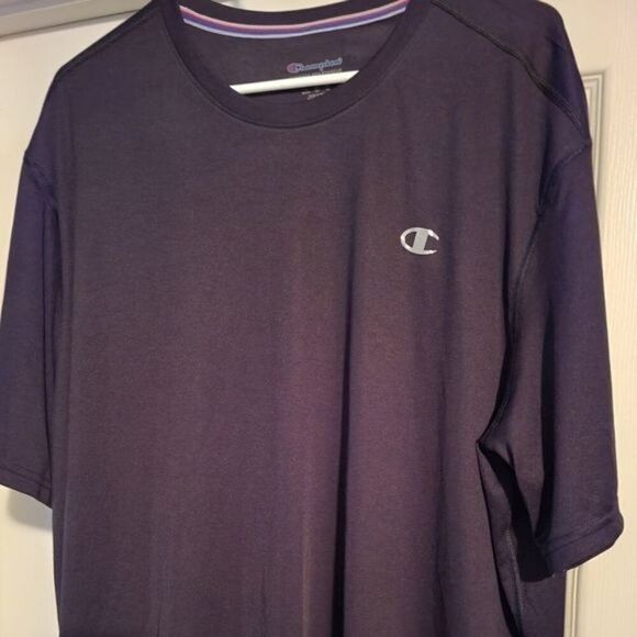 Champion Tshirt Men Sz XXL Black Short Sleeve Authentic Activewear Logo Athleisu - Picture 1 of 3